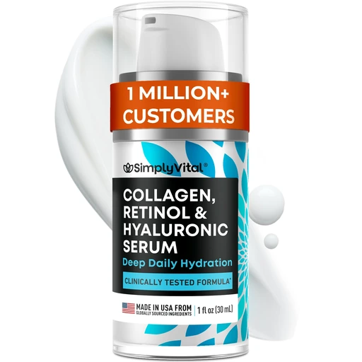 Retinol Collagen Face Serum - Anti-Aging Moisturizer for Women, 1 fl oz