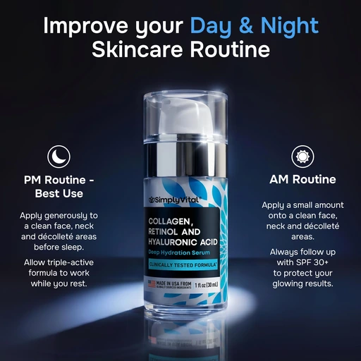Retinol Collagen Face Serum - Anti-Aging Moisturizer for Women, 1 fl oz - Image 5