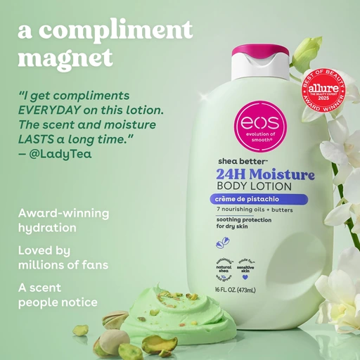 eos Shea Better Body Lotion- Crme de Pistachio, Natural Shea, 16 fl oz - Image 4