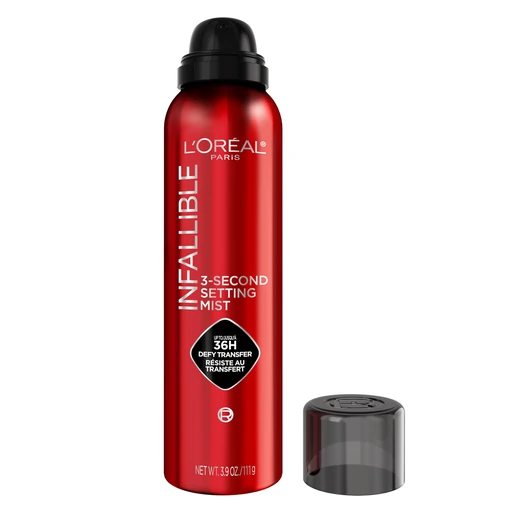 LOreal Paris Infallible XL 3-Second Setting Spray Mist, Microfine Mist for up to 36HR Wear, Clear, 3.9 Oz