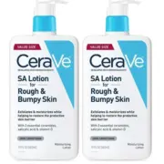 CeraVe SA Lotion for Rough & Bumpy Skin,Vitamin D,Hyaluronic Acid,Lactic Acid,Niacinamide & Salicylic-Acid,Gentle Exfoliating Rough And Bumpy Skin Lotion,19 Ounce,(Pack of 2)
