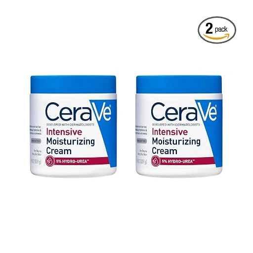 CeraVe Intensive Moisturizing Cream,Body Moisturizer With Shea Butter,72H Hydration + Skin Barrier Repair,Fragrance-Free Body Lotion For Extremely Dry Skin,19oz,(Pack of 2) - Image 4