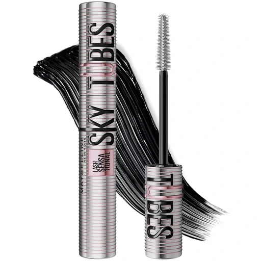 Maybelline Lash Sensational Sky Tubes Tubing Mascara with Shea Butter & Castor Oil, Very Black - Nan