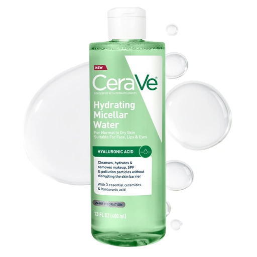 CeraVe Hydrating Micellar Water, Facial Cleanser & Makeup Remover, 13 fl oz - Nan