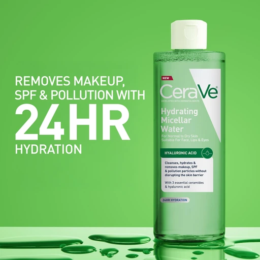 CeraVe Hydrating Micellar Water, Facial Cleanser & Makeup Remover, 13 fl oz - Nan - Image 5