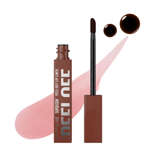 MAYBELLINE Super Stay Peel Off Lip Liner & Stain - Up to 24H Tattoo-Like Wear, Hydrating Formula with Vitamin E, Aura (Mauve Nude) - Aura 001