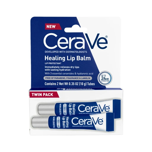 CeraVe Healing Lip Balm, Hydrating Hyaluronic Acid Lip Treatment, 0.7oz
