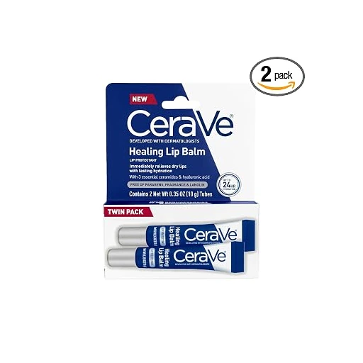 CeraVe Healing Lip Balm, Hydrating Hyaluronic Acid Lip Treatment, 0.7oz - Image 3