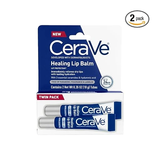 CeraVe Healing Lip Balm, Hydrating Hyaluronic Acid Lip Treatment, 0.7oz - Image 4