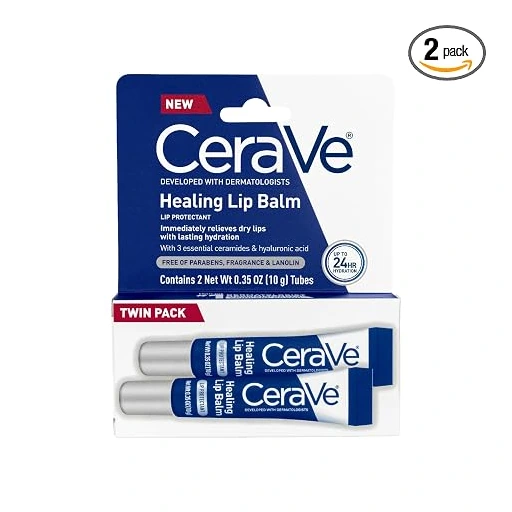 CeraVe Healing Lip Balm, Hydrating Hyaluronic Acid Lip Treatment, 0.7oz - Image 5