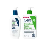 CeraVe PM Facial Moisturizing Lotion, 3oz+ Hydrating Facial Cleanser, 16oz