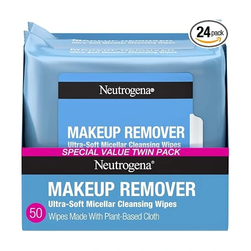 Neutrogena Makeup Remover Micellar Wipes for Face Daily Gently Removes Oil Dirt and Waterproof Makeup in a Simple Fully Plant-Based Cloth, 25 Count (Pack of 24) - Image 5