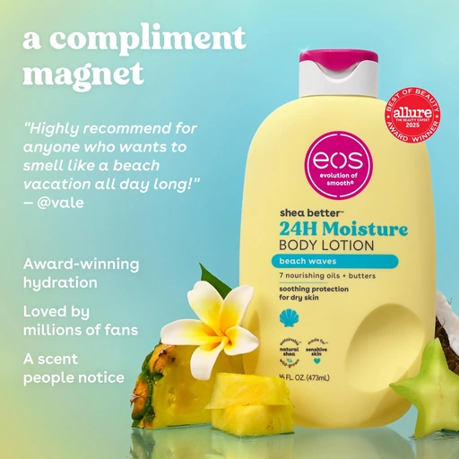 eos Shea Better 24H Moisture Body Lotion- Beach Waves, 16 fl oz - Image 3