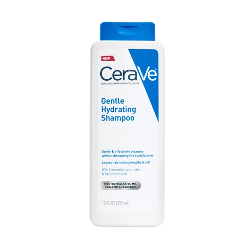 CeraVe Gentle Hydrating Shampoo with Hyaluronic Acid for Hair & Scalp, 12 Fl Oz (Pack of 12)