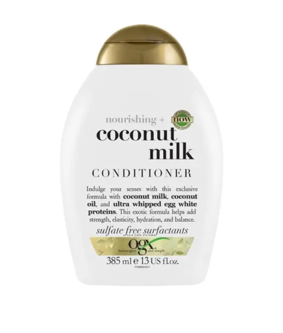 OGX Nourishing Coconut Milk Conditioner (1x 384.5ml), Hydrating and Revitalising Hair Conditioner for Dry, Damaged Hair, Enriched with Coconut Oil and Amino Acids for Soft, Smooth Strands