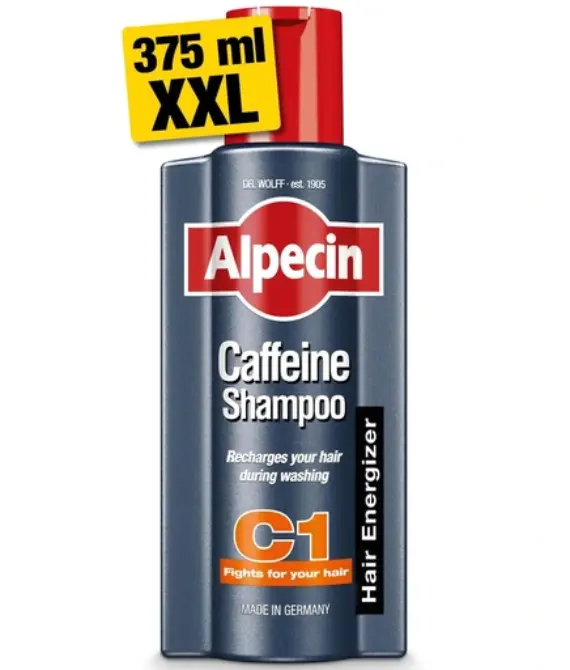 Alpecin Caffeine Shampoo C1 375ml Prevents and Reduces Hair Loss Natural Hair Growth Shampoo for Men Energizer for Strong Hair Hair Care for Men Made in Germany