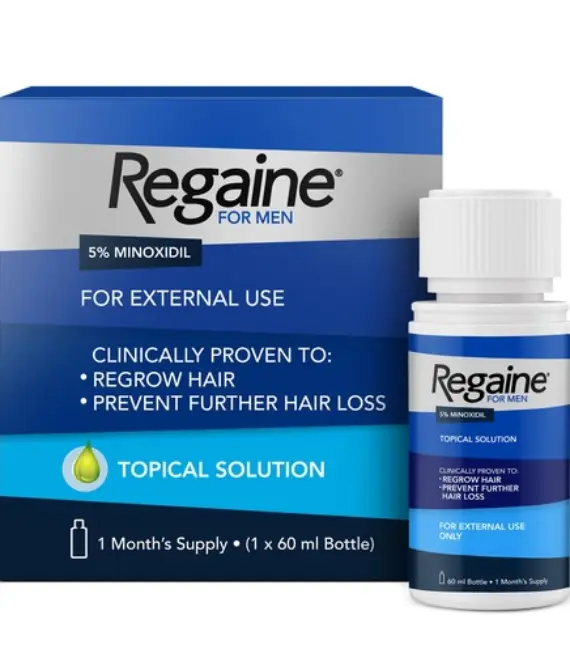 Regaine 5% Minoxidil Topical Solution for Men 60ml – Clinically Proven Hair Regrowth Treatment Designed to Combat Hereditary Hair Loss and Promote Fuller, Thicker Hair