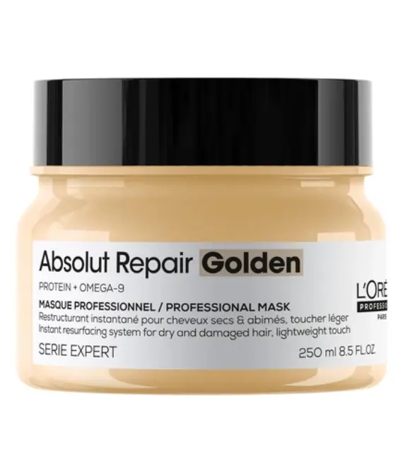 LOral Professionnel, Absolut Repair Hair Mask, Hair Mask for Dry and Frizzy Hair, Deep Repair Mask for Damaged Hair, With Omega 9 & Protein, SERIE EXPERT, 250ml