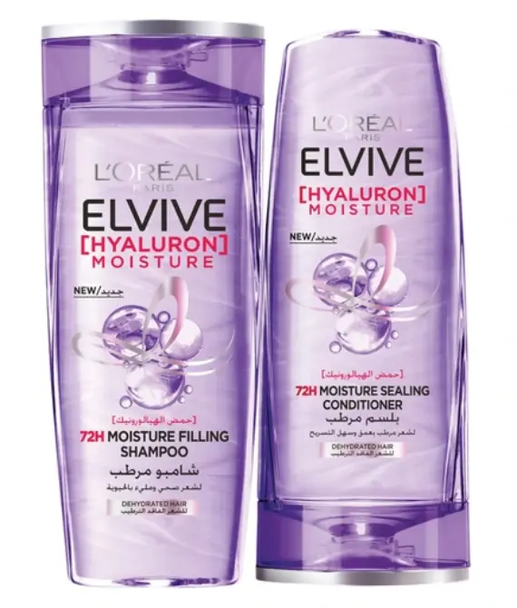 L’Or?al Paris Elvive Hyaluron Moisture Hydrating Shampoo (400ml) & Conditioner (360ml) Set for Frizzy & Dehydrated Hair – Nan