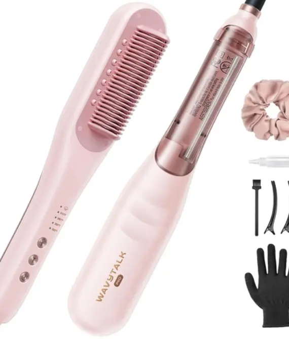 Wavytalk Pro Steamline Pro 3-in-1 Steam Straightener Brush, Steam Straightening Brush, Reduces Damage, Nourishes Hair and Speed Up Straightening